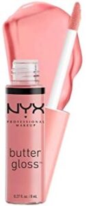NYX PROFESSIONAL MAKEUP Butter Gloss - Creme Brulee, Natural hue. Best lip glosses, best lip gloss, best lip gloss base, best lip gloss drugstore, best non sticky lip gloss, best lip glosses that aren’t sticky, best clear lip gloss