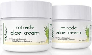 Miracle Aloe Vera Moisturizing Cream Face and Body Moisturizer Lotion Day and Night Hydrating Soothing Skin Care for Dry, Aging, Sensitive Skin, Eczema, Psoriasis for Men and Women by Deluvia Store. One of the best moisturizers for dry skin. best moisturizer for aging skin. best makeup for 65 year old woman
