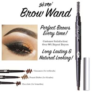Skone Cosmetics Totally Defined Eyebrow Wand and Pencil Liner Waterproof, Smudgeproof, and Long Lasting pencil liner. Best Skone brow wand chocolate