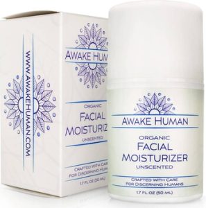 The Awake Human Organic Face Moisturizer, Unscented Natural Face Cream for Every Skin Type, Mostly Aloe, Jojoba, Green Tea, Shea Butter, Sweet Almond, 1.7 Ounces