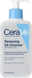 The CeraVe SA Cleanser | Salicylic Acid Cleanser with Hyaluronic Acid, Niacinamide & Ceramides | BHA Exfoliant for Face | Fragrance Free Non-Comedogenic Face Cleanser
